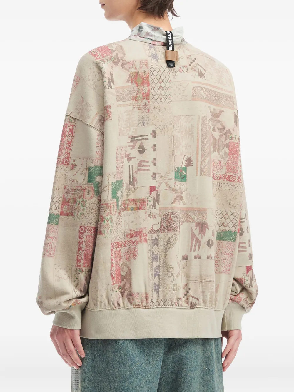 Musium Div. Sweater met patroon op de mouw Beige