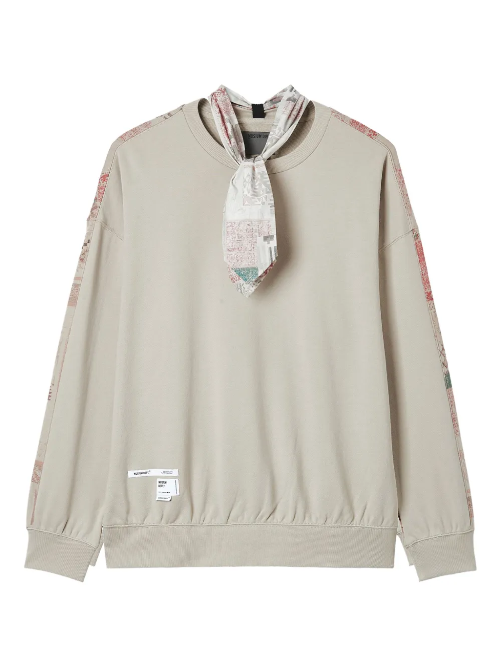 Musium Div. patterned sleeve sweatshirt | Neutrals | Image 1