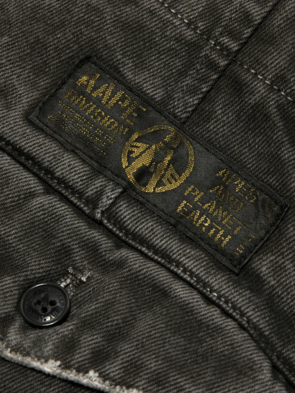 Aape By A Bathing Ape Appliqué Belted Trousers In Gray