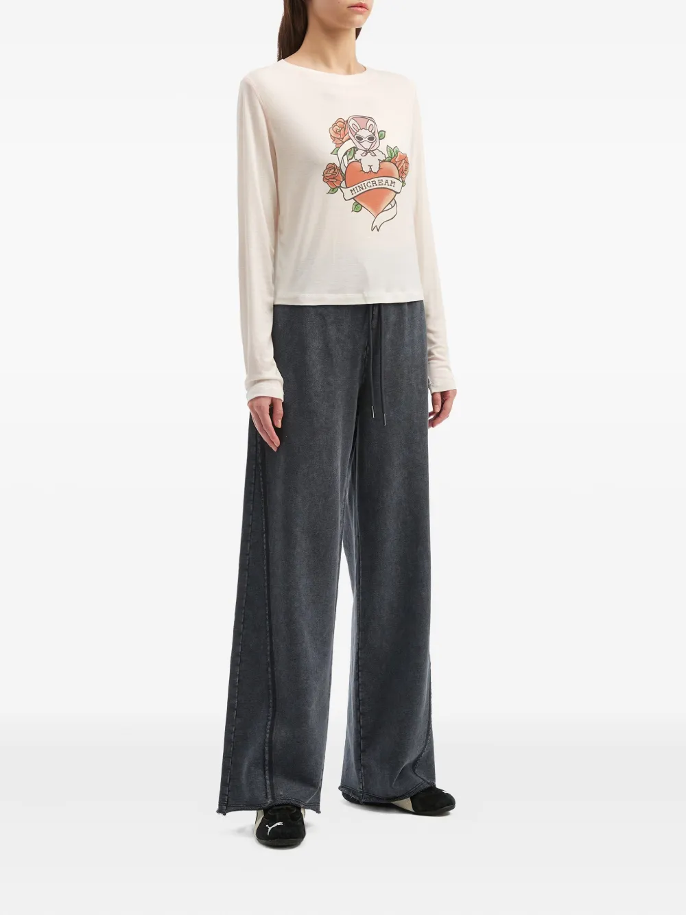 Mini Cream Broek met trekkoord - Grijs