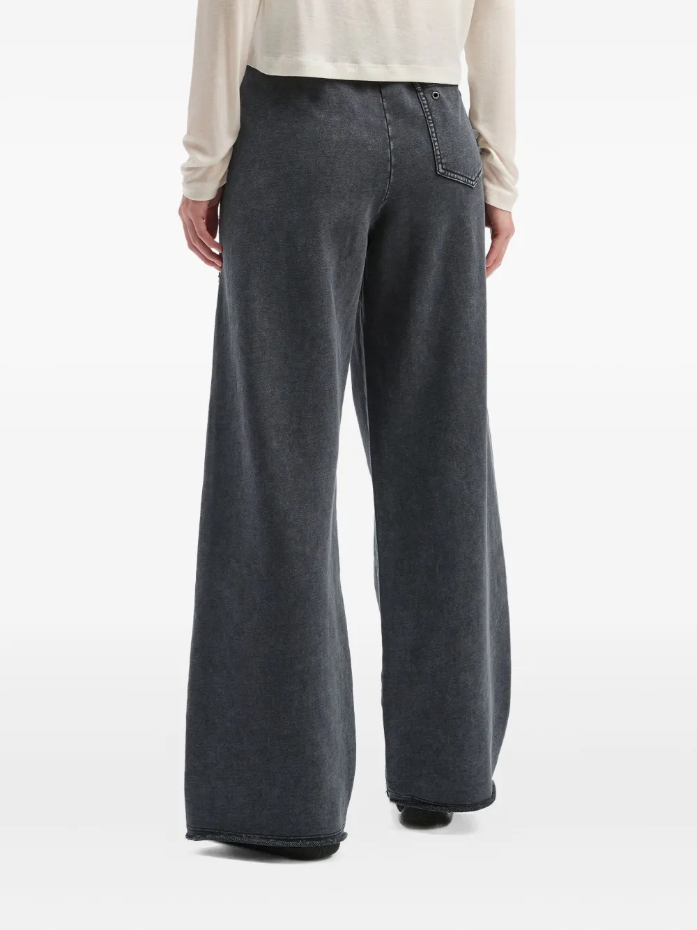 Mini Cream Drawstring Trousers In Gray