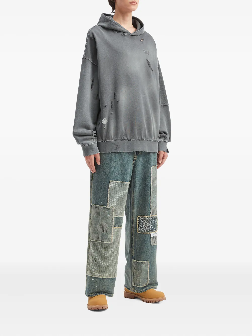 Musium Div. Distressed panelled hoodie | Hoodies | Image 2