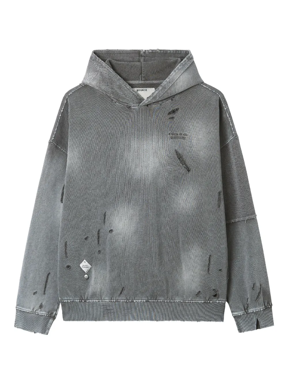 Musium Div. Distressed panelled hoodie | Grey | Image 1