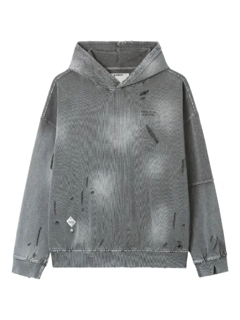 Musium Div. hoodie con paneles y efecto envejecido