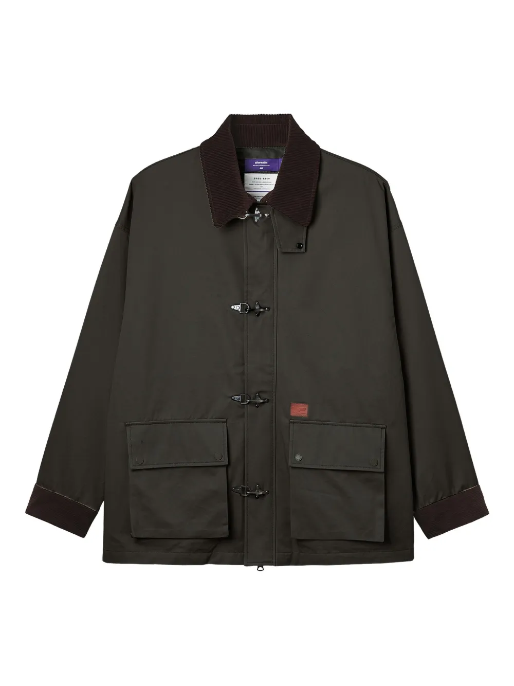 Aftermaths Corduroy Trim Pocket Jacket In Brown