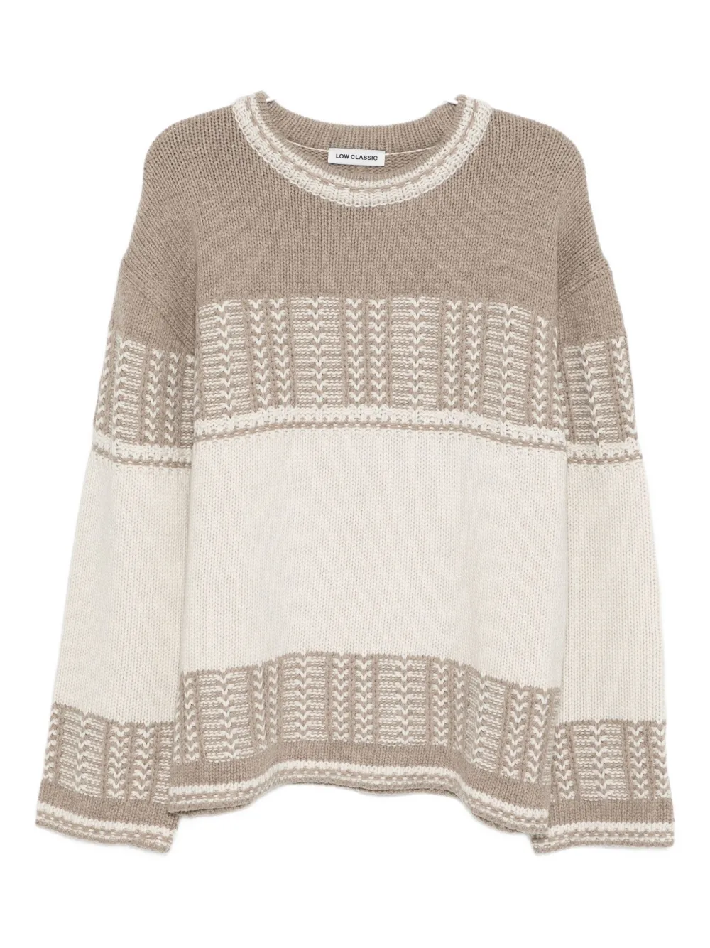 Low Classic Two-tone Jumper In Brown