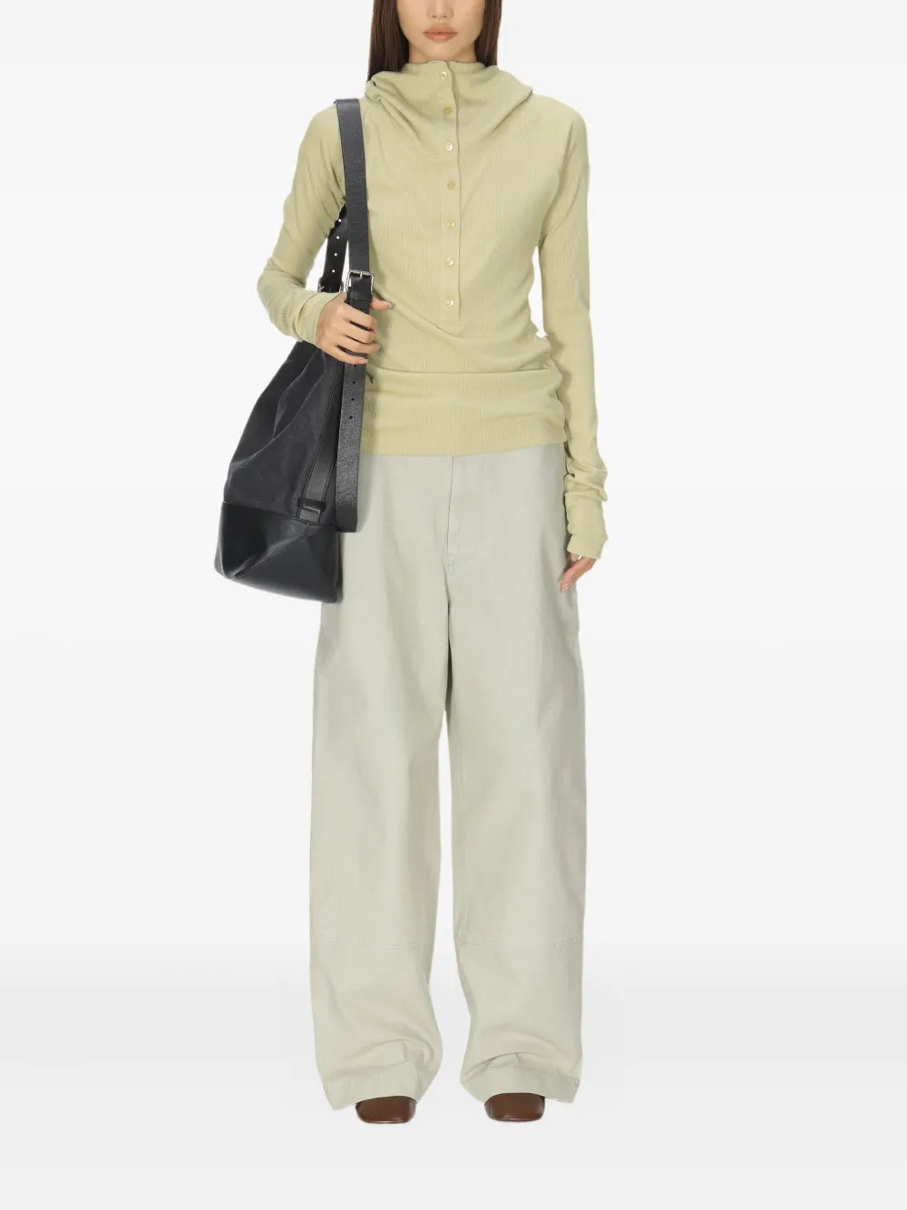 Low Classic Button-up hoodie - Groen