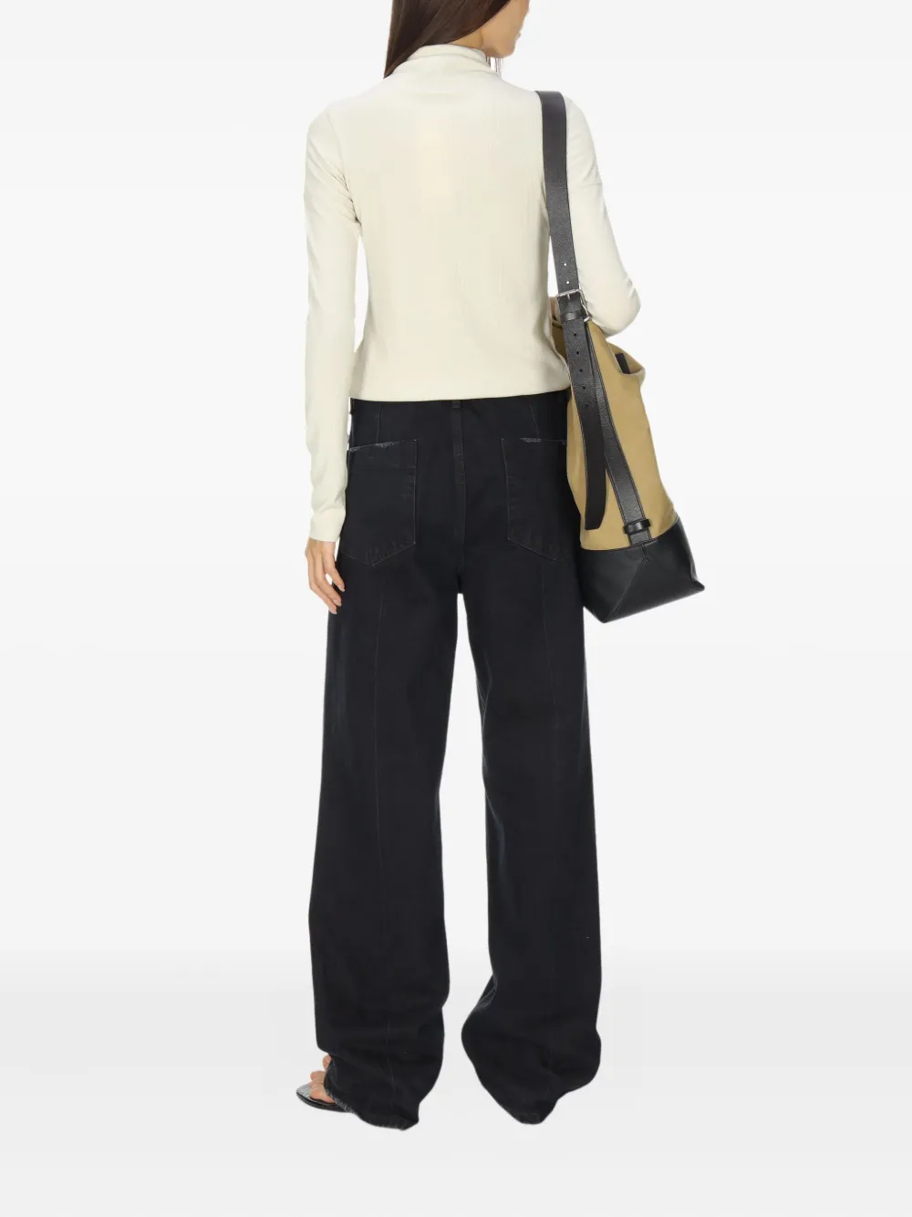 Low Classic Buttoned Knot-detail T-shirt In Neutral