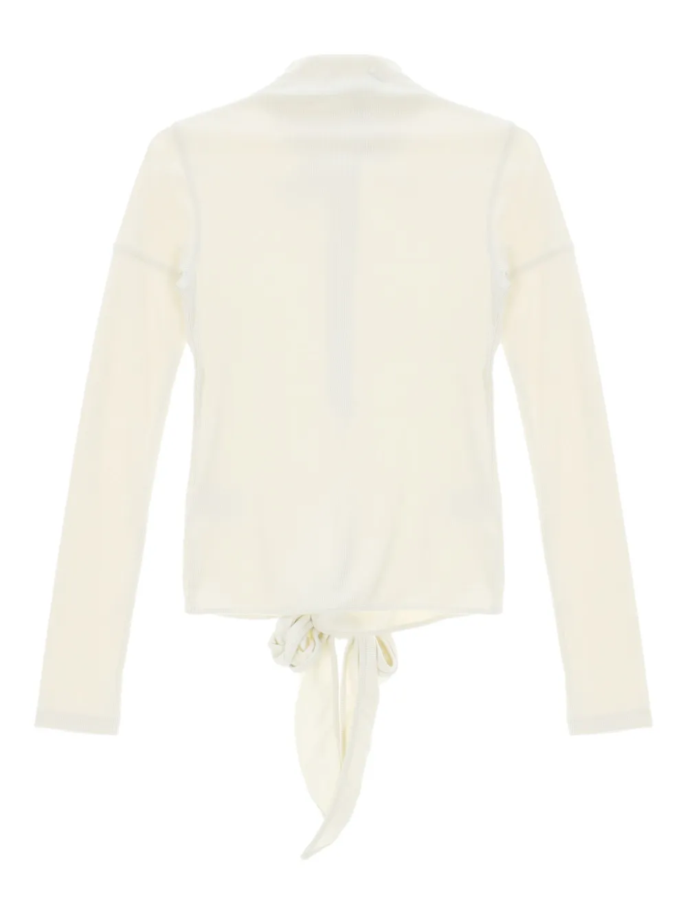 Low Classic Buttoned Knot-detail T-shirt In Neutral