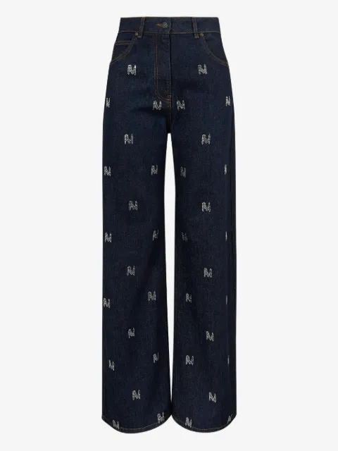 MSGM 'TheMwave' strass-embellished denim jeans 