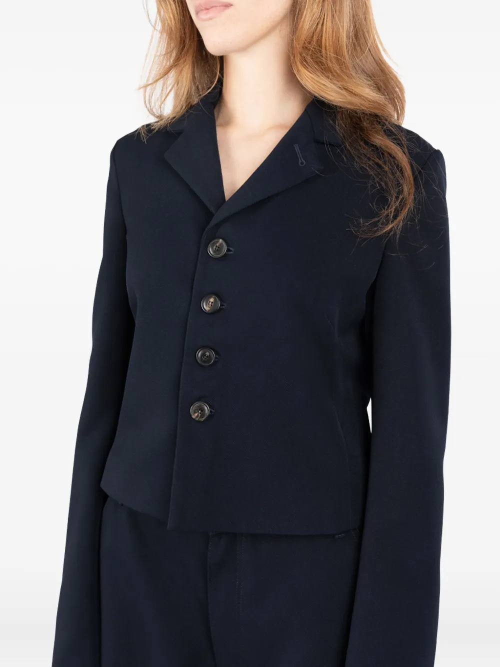 Société Anonyme Buttoned Wool Jacket In Blue