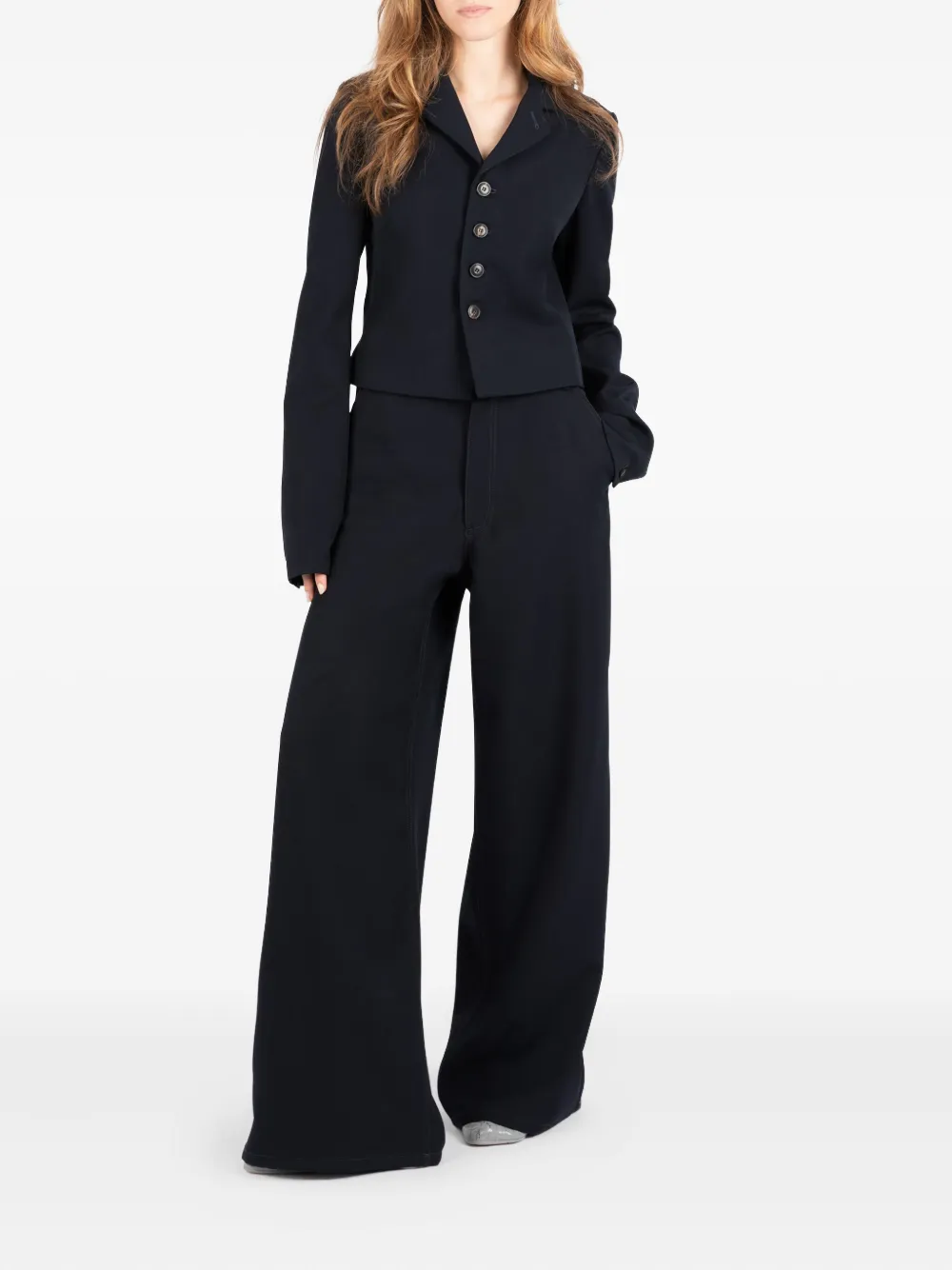 Société Anonyme Buttoned Wool Jacket In Blue