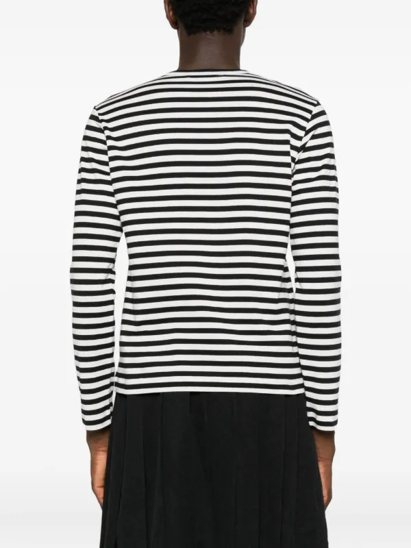 Black Comme Des Garçons ストライプ グラフィック Tシャツ | ブラック