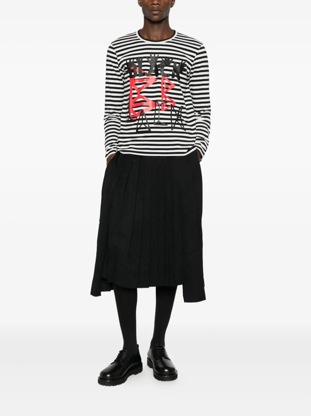 Black Comme Des Garçons playera a rayas y estampado gráfico | Playeras y jerséis | Image 2