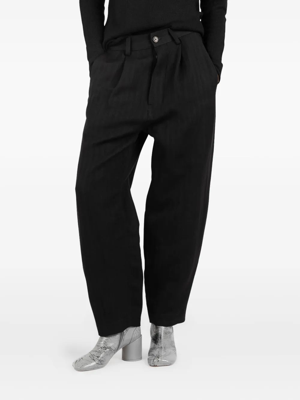 Société Anonyme Japp Pleat-detail Trousers In Black