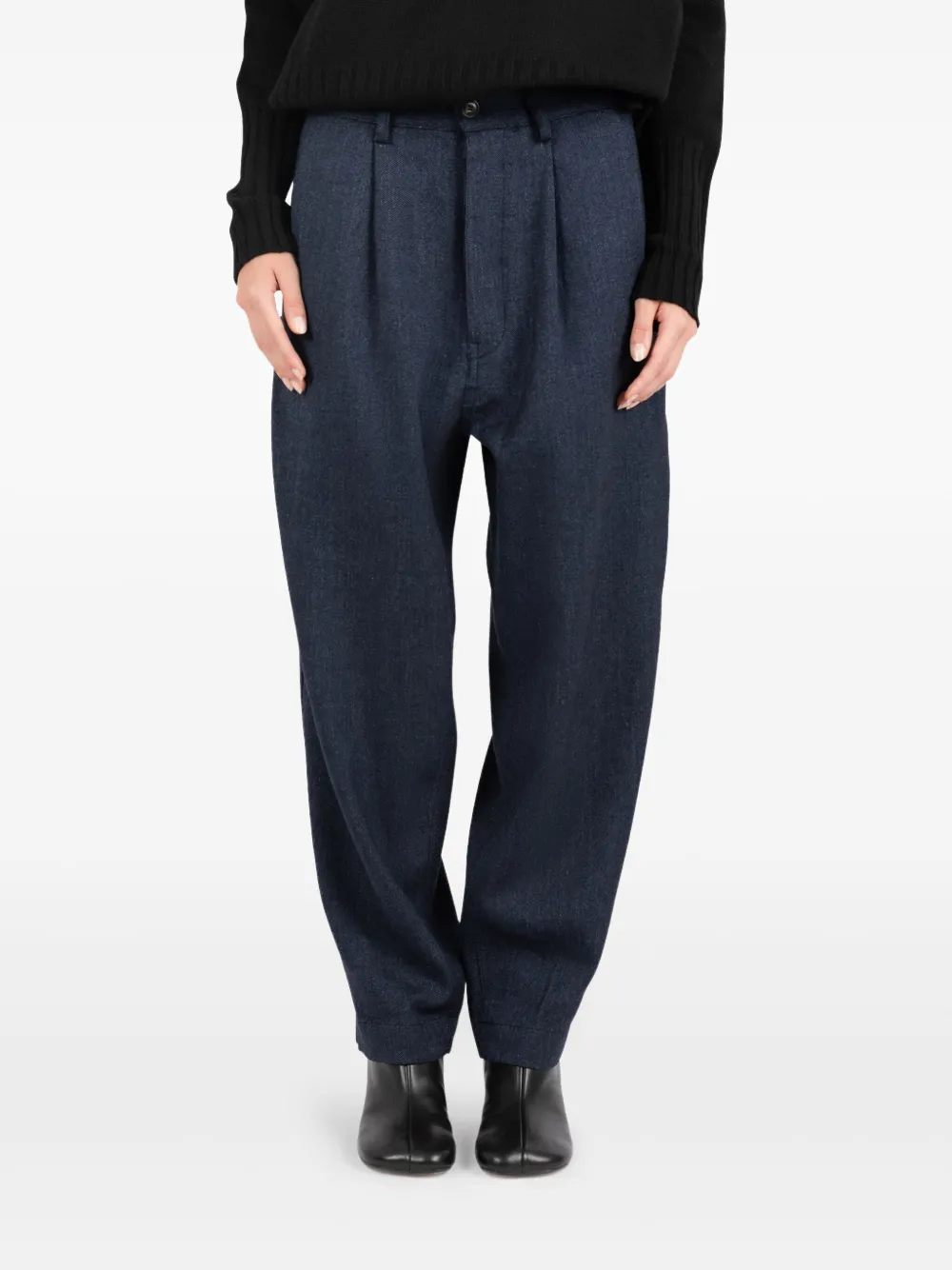 Société Anonyme Japp Pleated Trousers In Blue