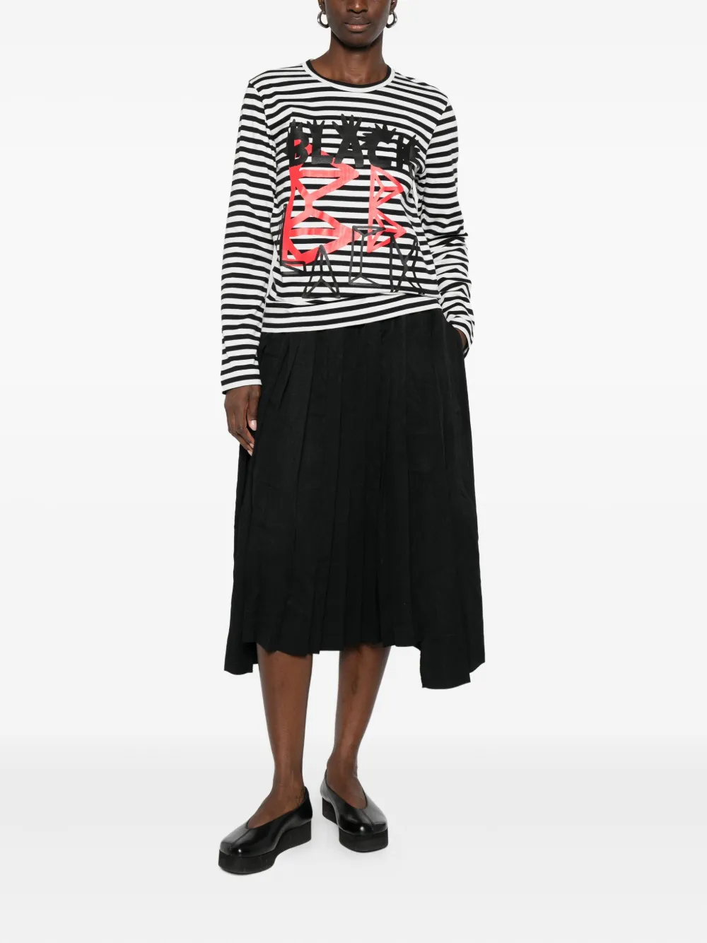 Black Comme Des Garçons geplooide rok Zwart