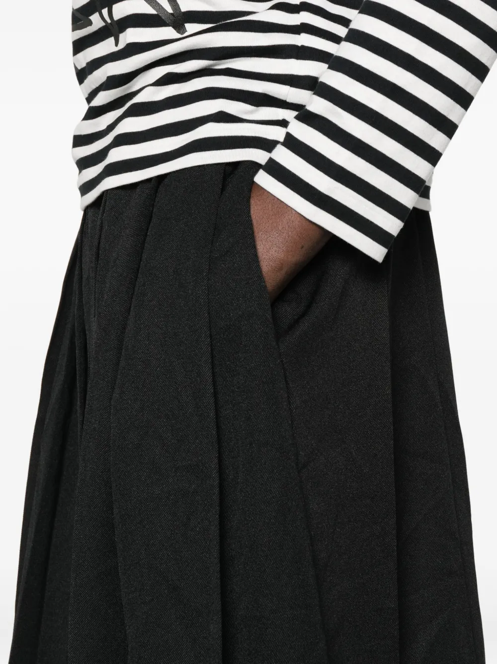 Black Comme Des Garçons geplooide rok Zwart