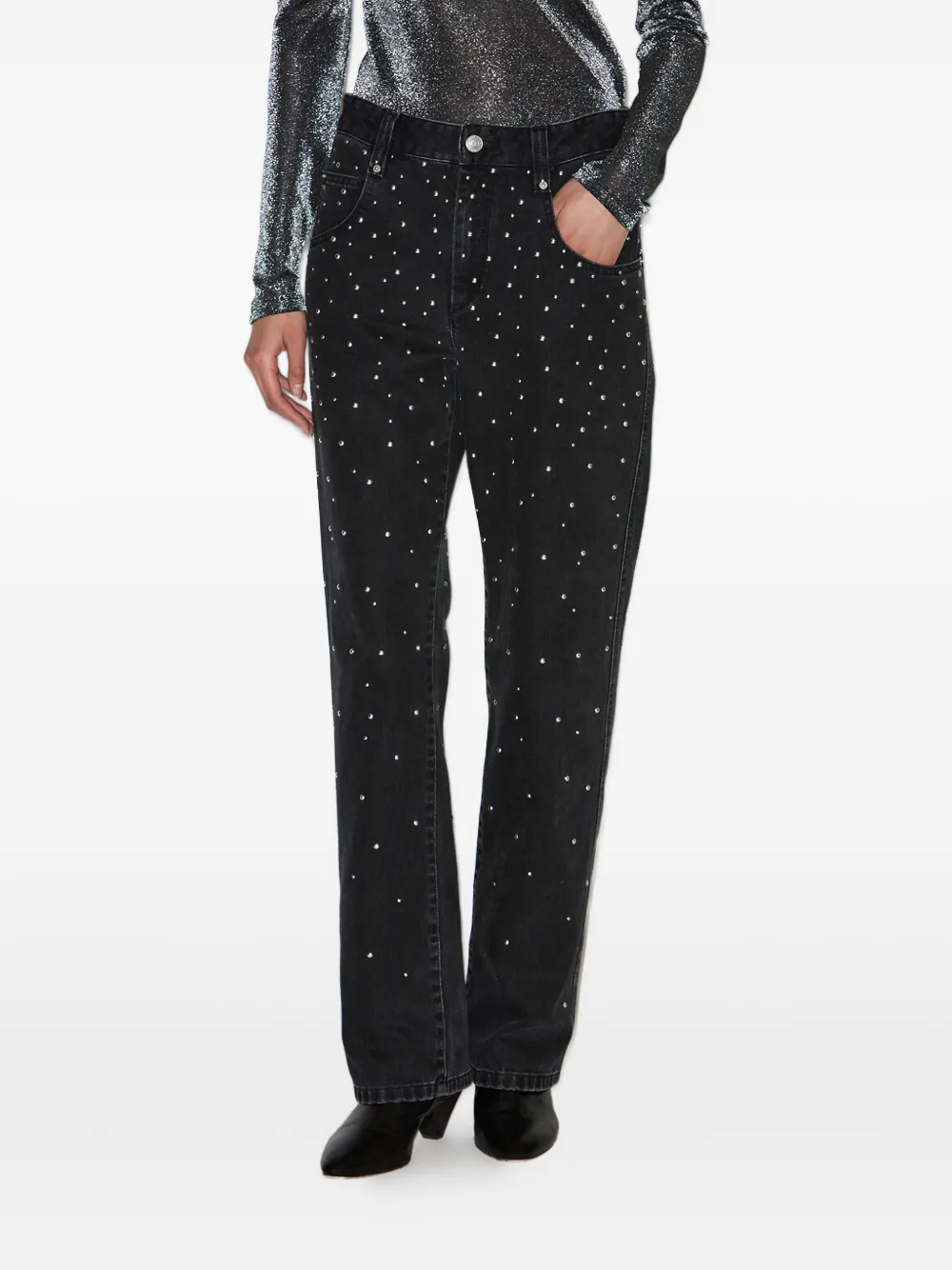  Marant étoile Brinsa Gradient-studded Jeans - Black 