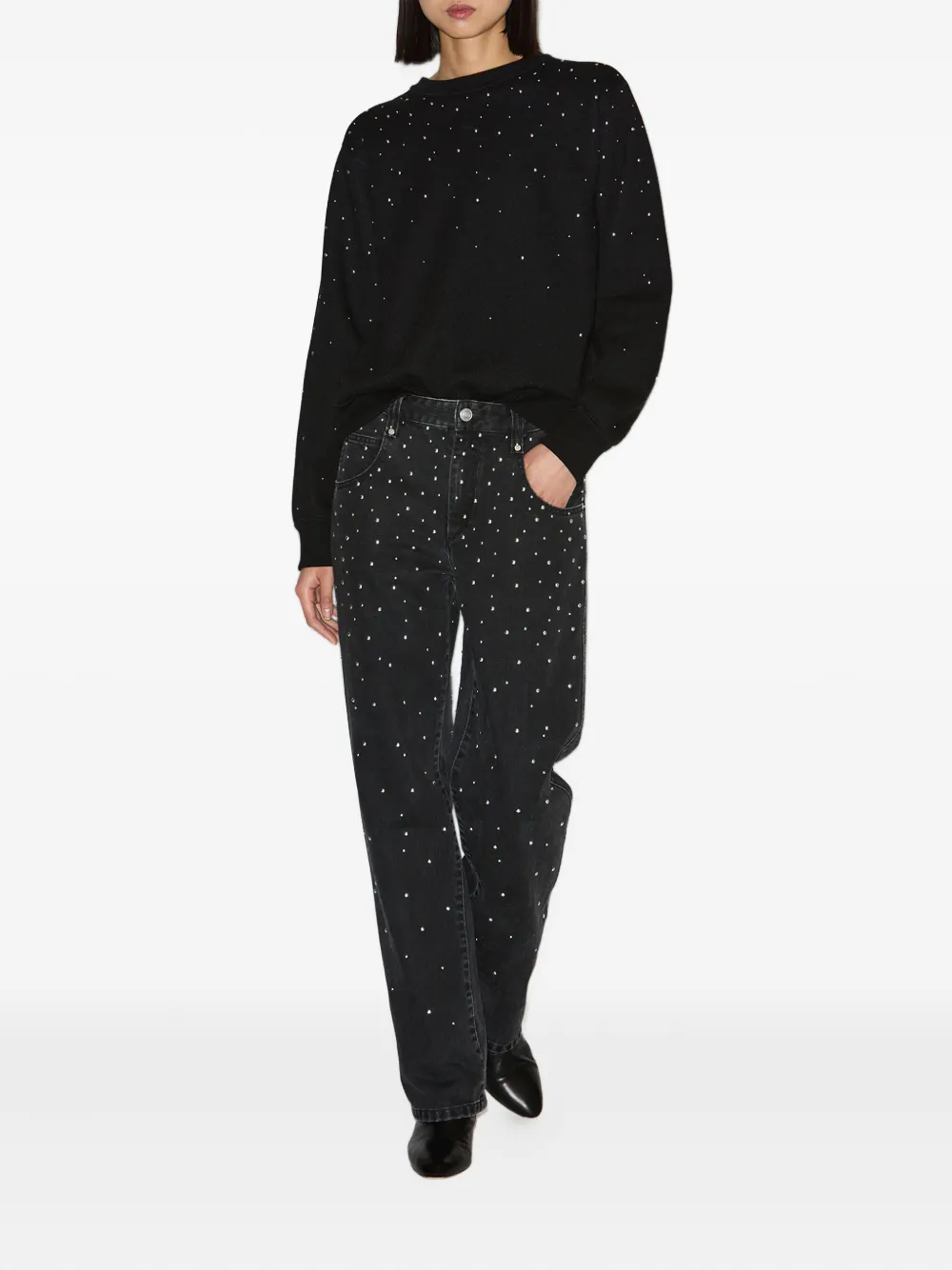 MARANT ÉTOILE Brinsa jeans met kleurverloop en studs - Zwart