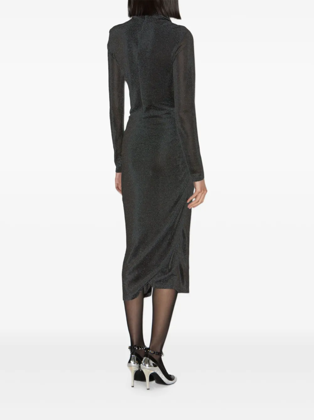Isabel Marant Étoile Jenisa Slit Draped Midi Dress In Gray