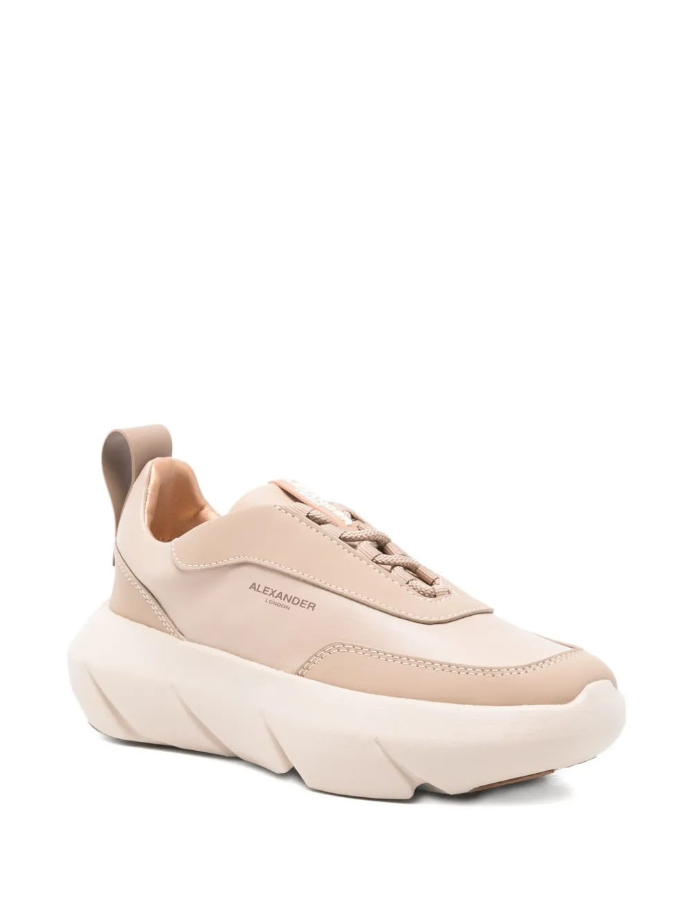 Alexander Smith Leren sneakers met plateauzool - Beige