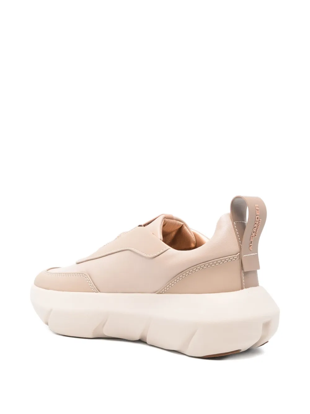 Alexander Smith Leren sneakers met plateauzool Beige