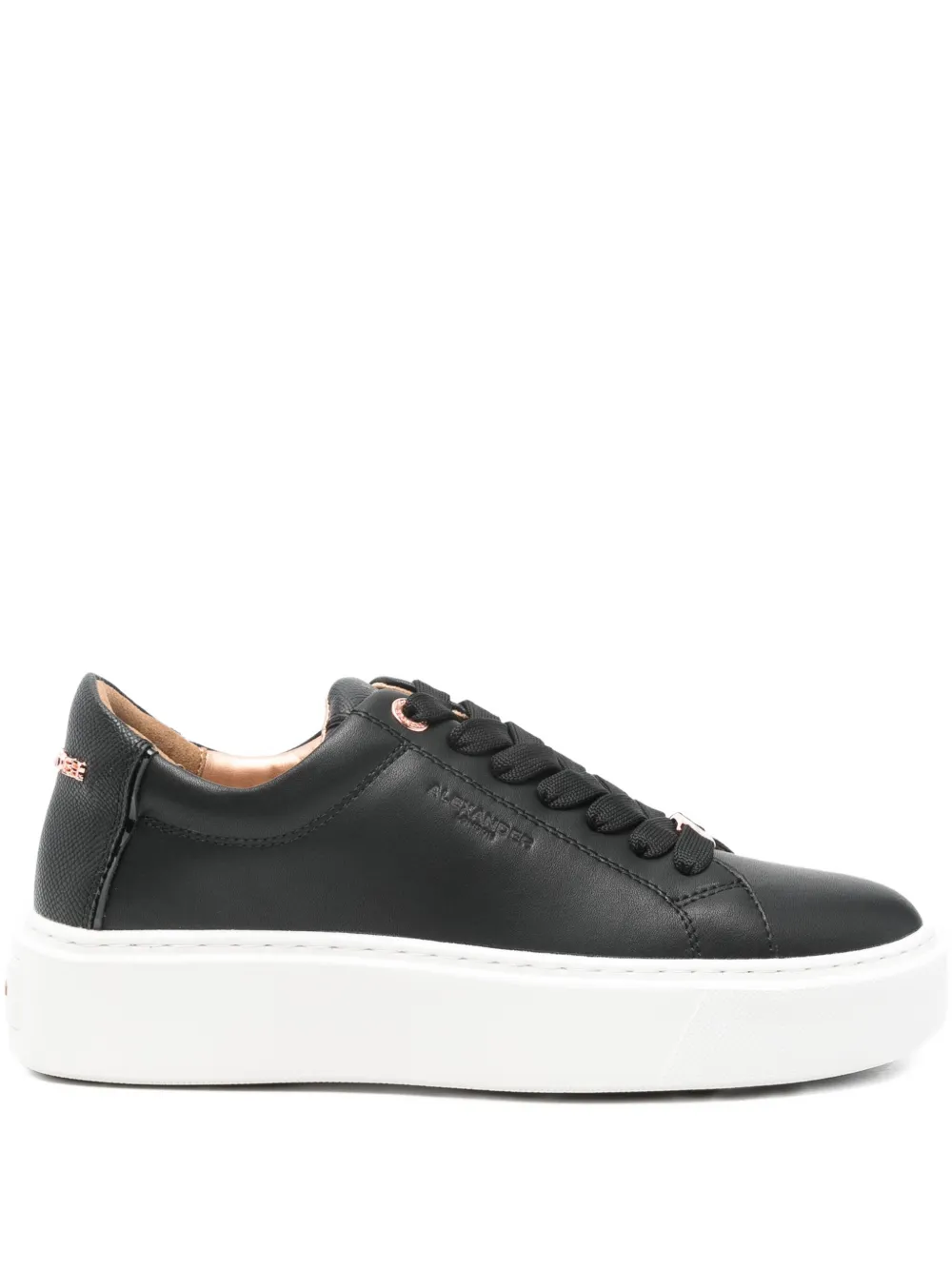 Alexander Smith Leren sneakers met plateauzool Zwart