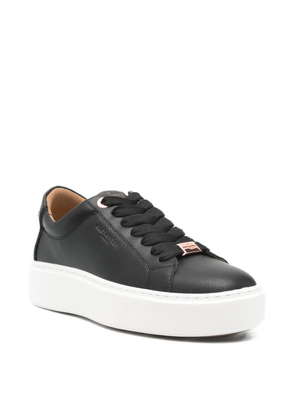 Alexander Smith Leren sneakers met plateauzool Zwart