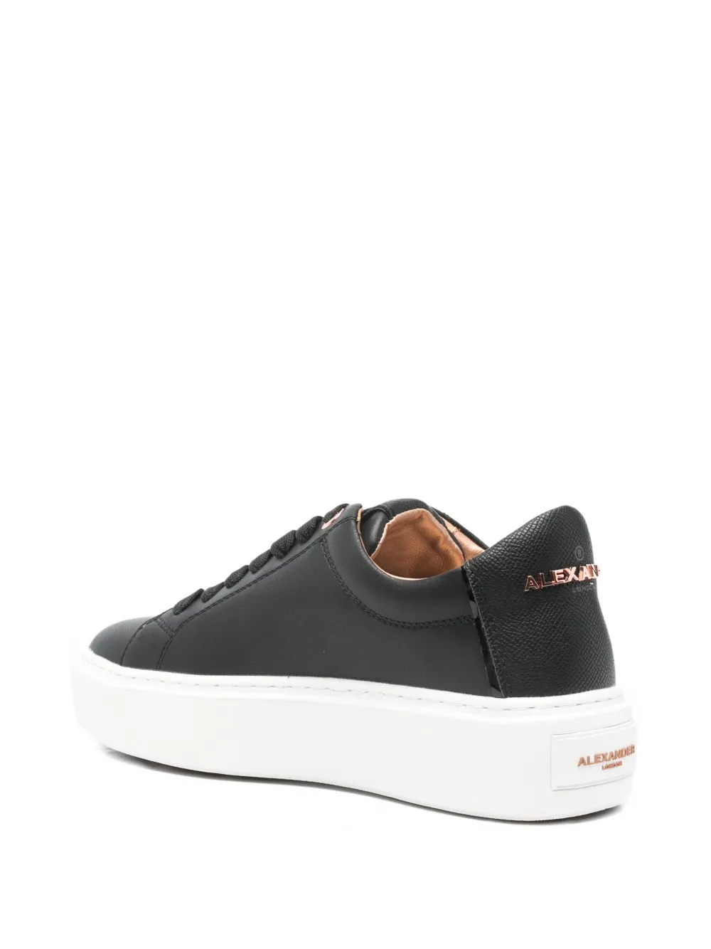 Alexander Smith Leren sneakers met plateauzool Zwart