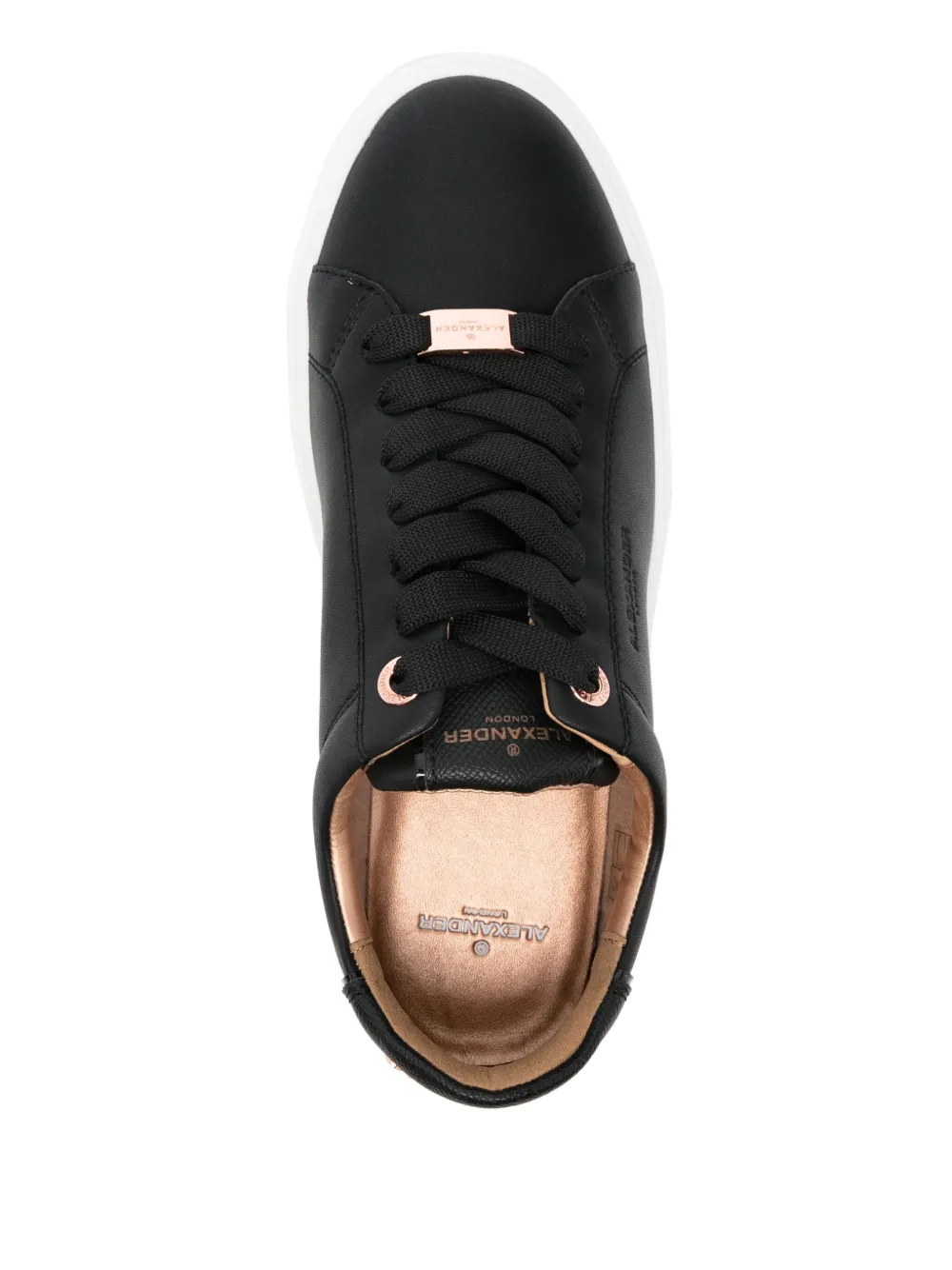 Alexander Smith Leren sneakers met plateauzool Zwart