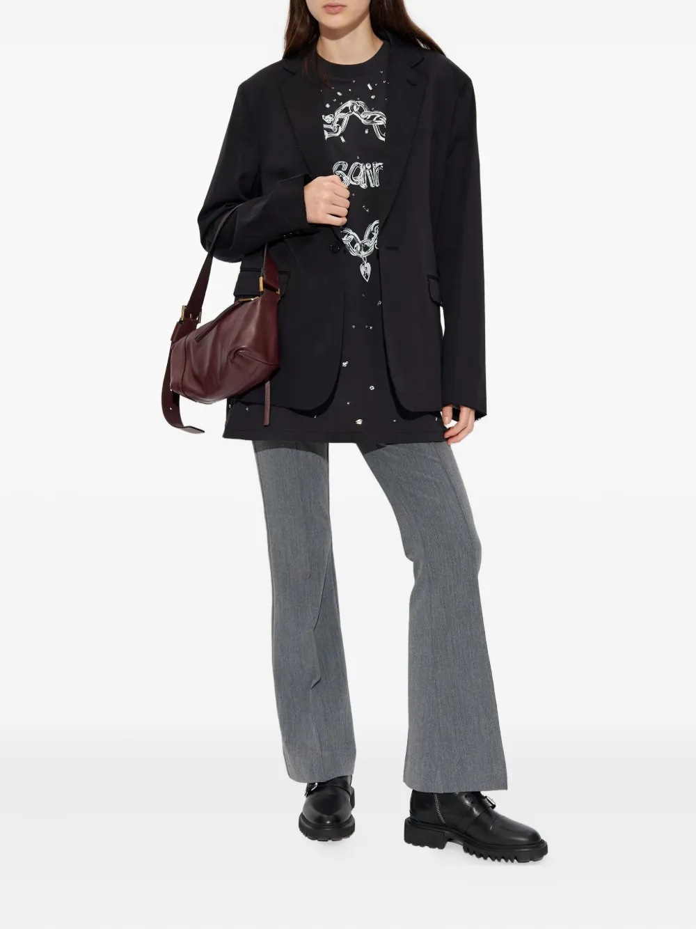 AllSaints Broek met knopen - Grijs