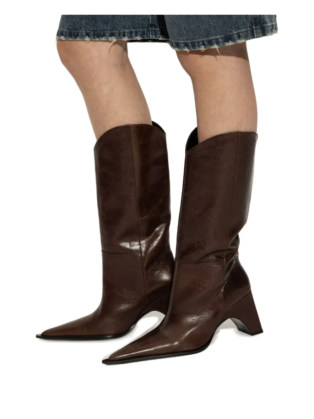 Coperni Pointed Ankle Boots In Brown