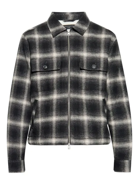 AllSaints Bayo plaid zip-up overshirt