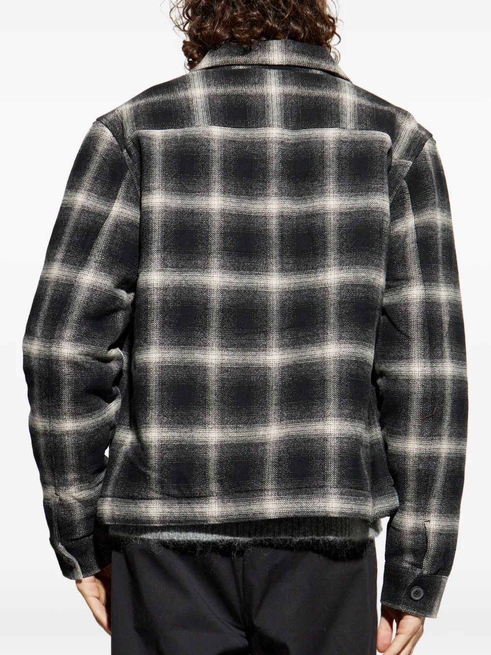 AllSaints Bayo geruit shirtjack met rits Zwart
