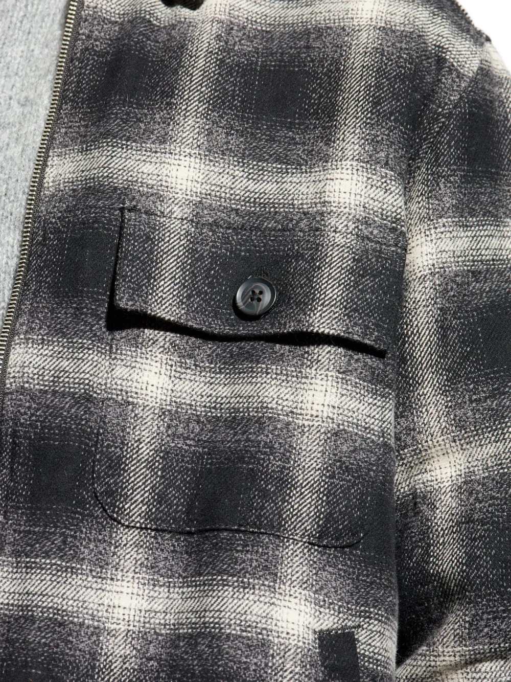 AllSaints Bayo geruit shirtjack met rits Zwart