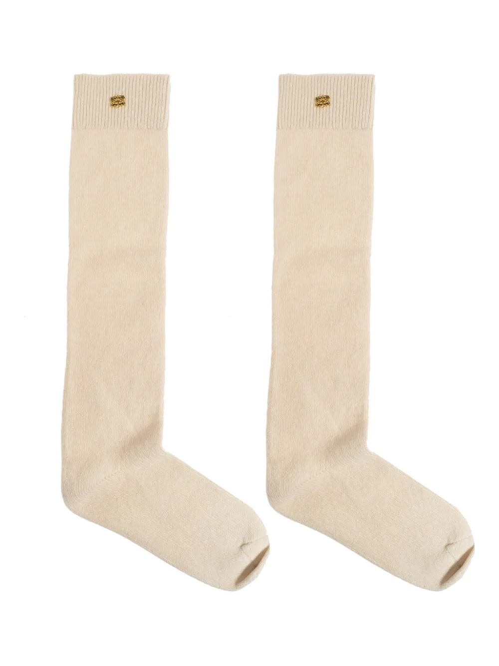 GANNI logo-plaque socks - Toni neutri