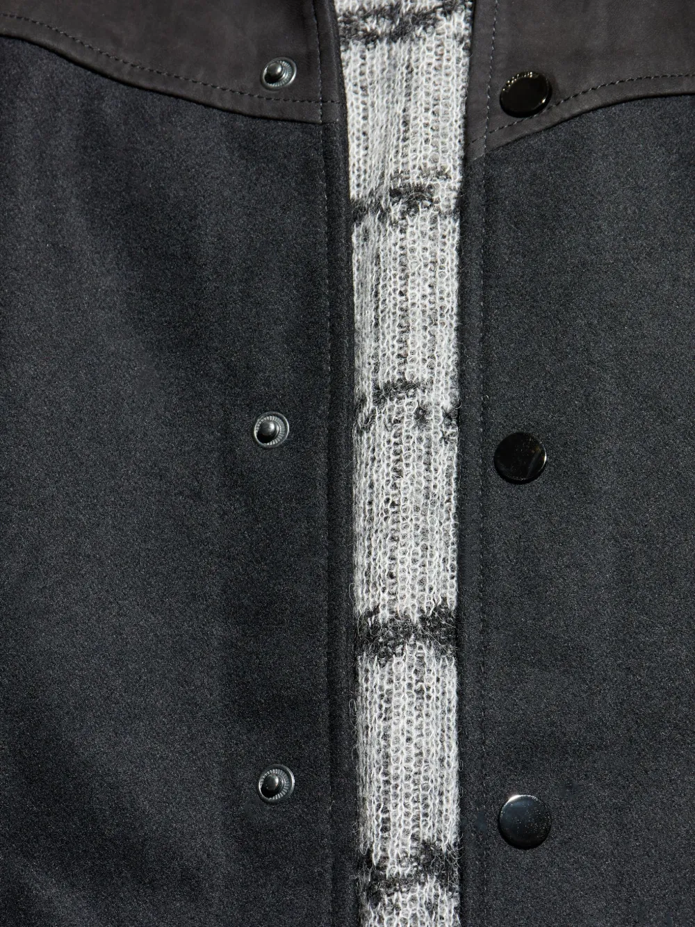 AllSaints Endleton leren jack met vlakken Zwart