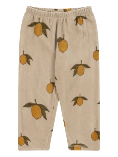 Konges Sløjd lemon-print fleece trousers