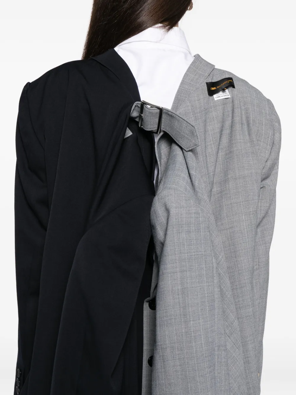 Comme Des Garçons Checked Jacket In Black