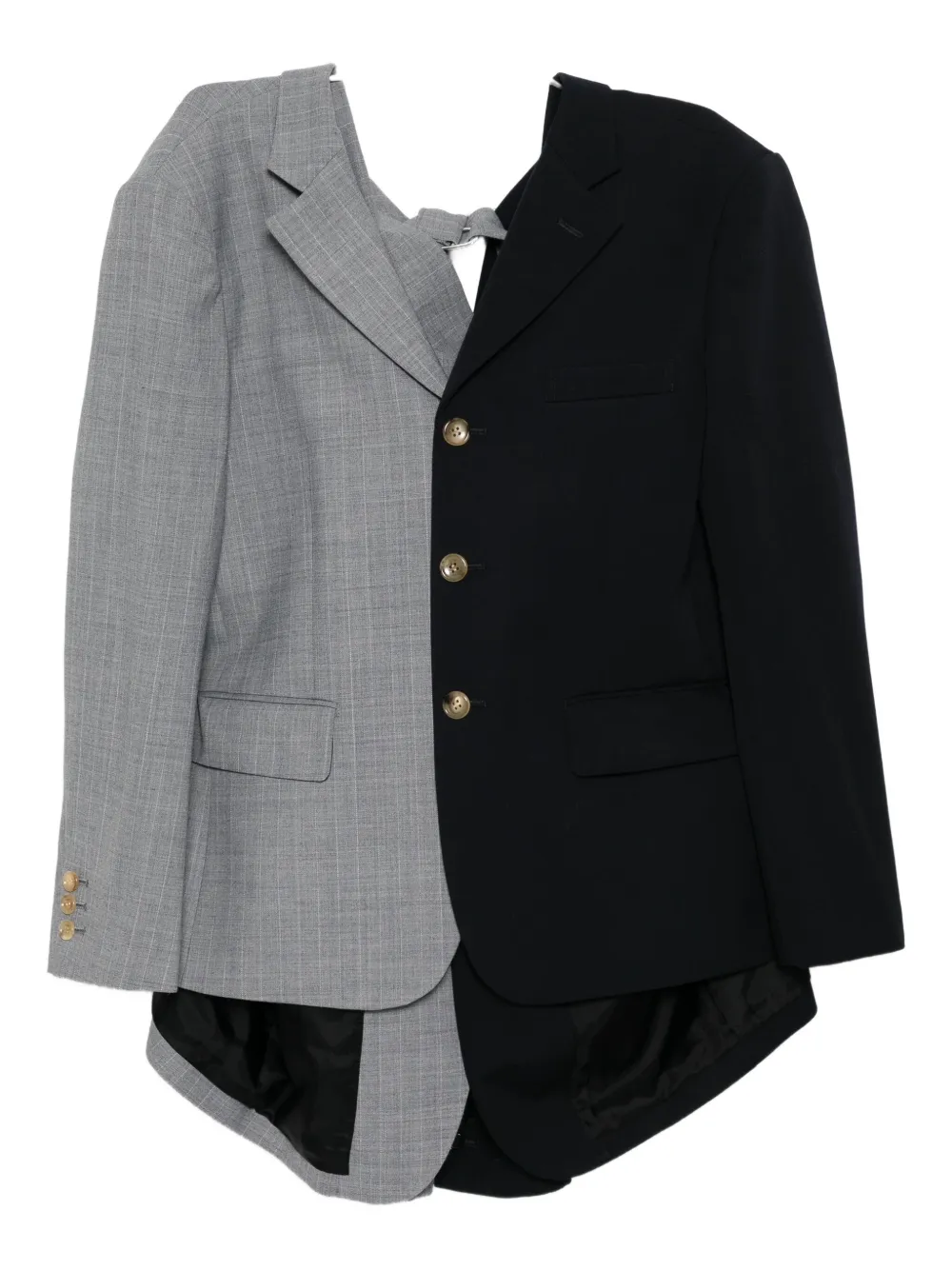 Comme Des Garçons Checked Jacket In Black