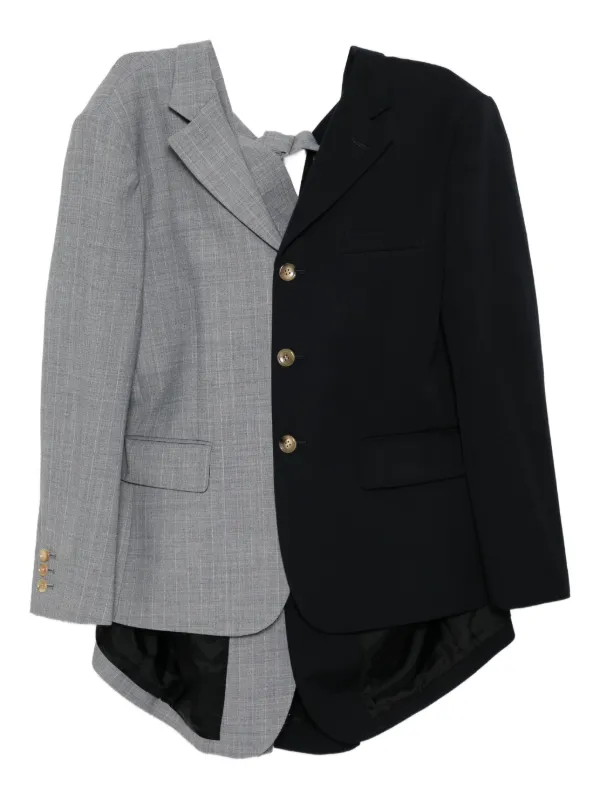 Comme des Garçons Checked Jacket in Grey