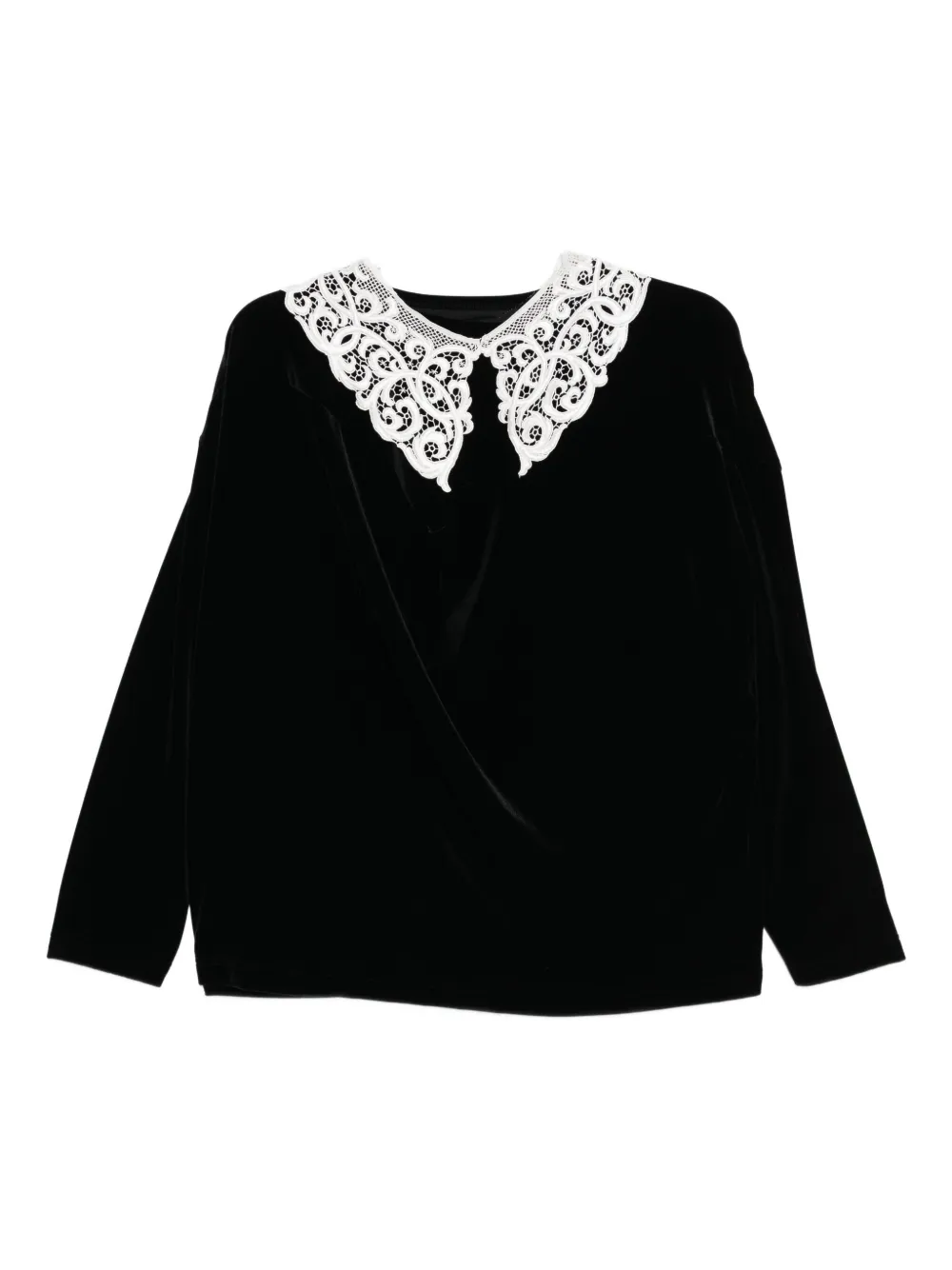 Junya Watanabe lace-embellished top - Nero