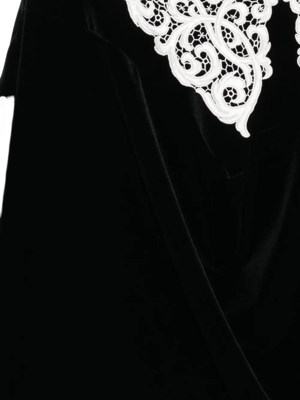 Junya Watanabe Top met verfraaid kant Zwart