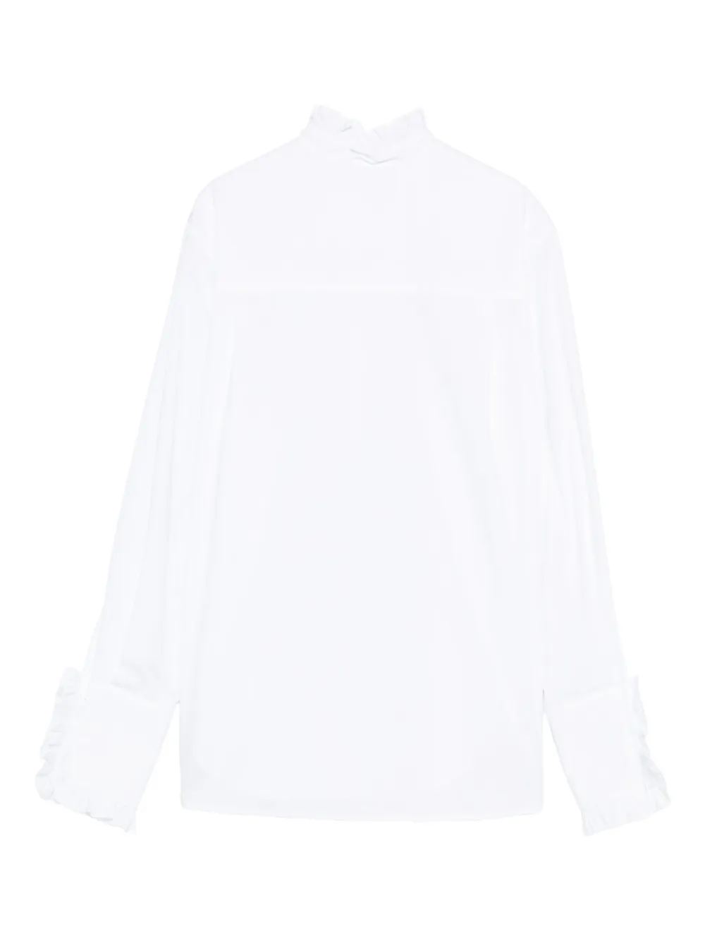 DRHOPE ruffled-trim shirt - Wit