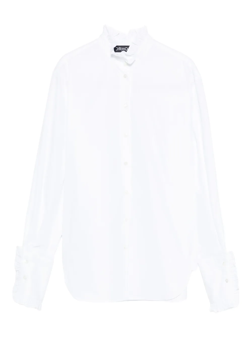DRHOPE ruffled-trim shirt - Bianco