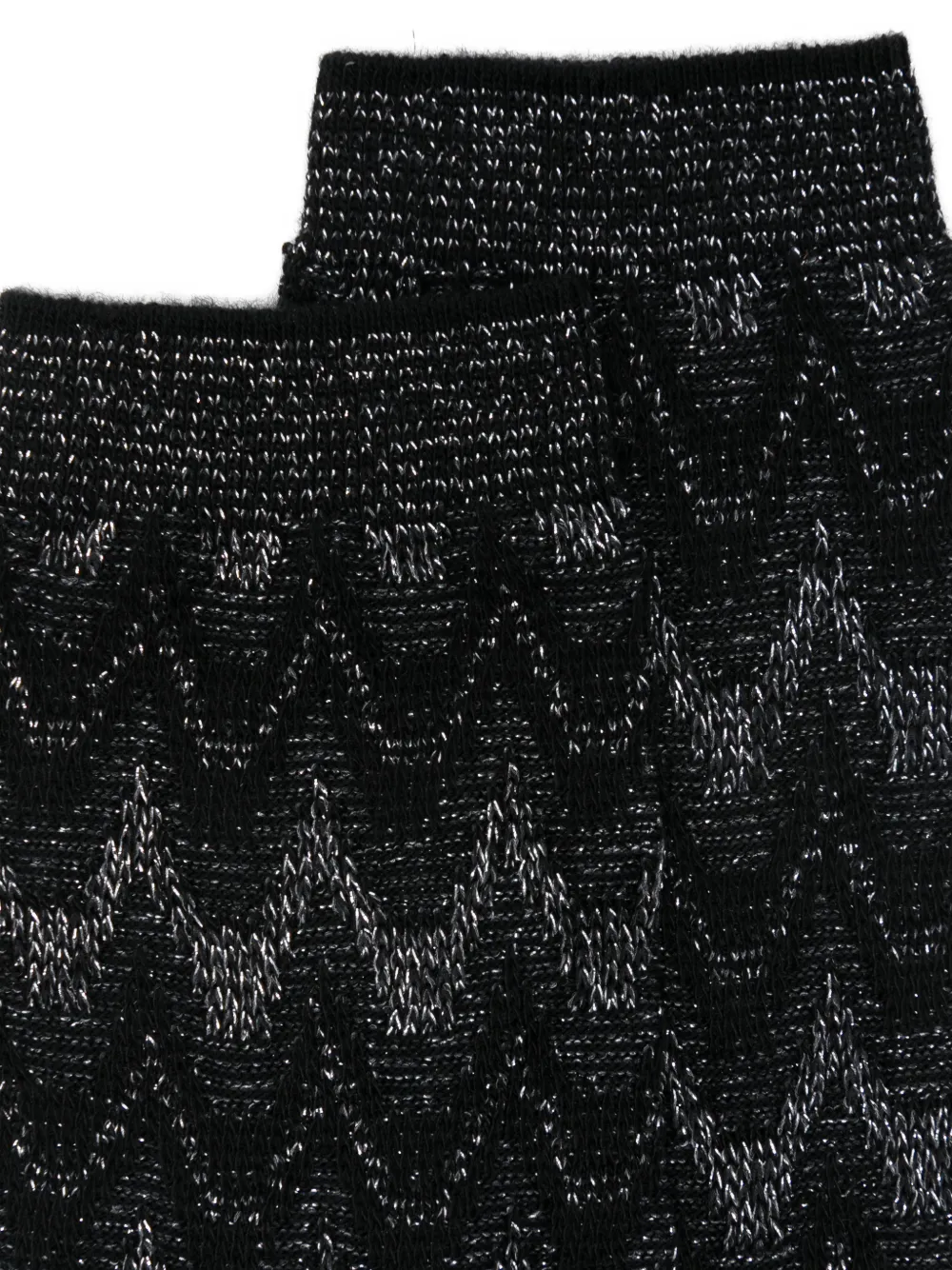 Missoni Chevron Pattern Cotton Mid-calf Socks In Black
