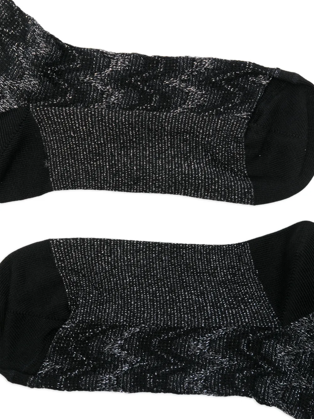 Missoni Chevron Pattern Cotton Mid-calf Socks In Black