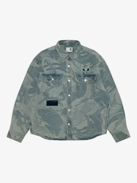 AAPE BY *A BATHING APE® Moonface camouflage patch shirt