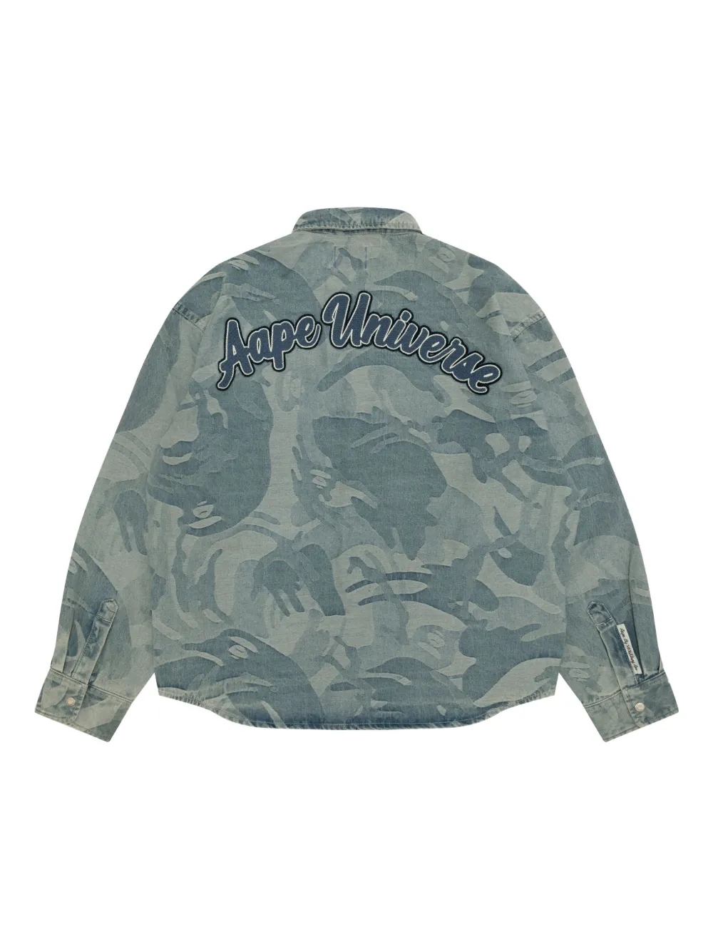 AAPE BY *A BATHING APE Moonface overhemd met camouflageprint en patch - Blauw